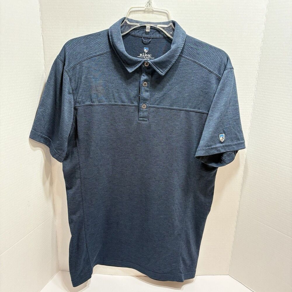 Kuhl Men's Engineered Polo Shirt L Navy Blue Short Sleeve Style 7424